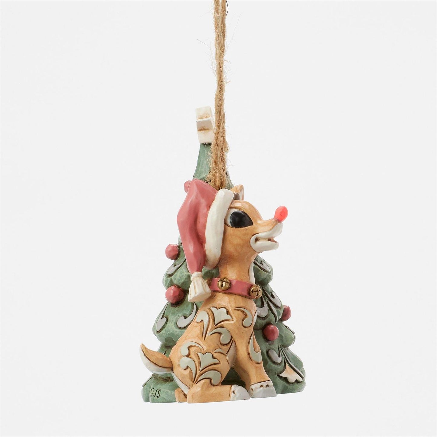 BOX DAMAGE - Woodland Rudolph with Tree Hanging Ornament - Country N More Gifts