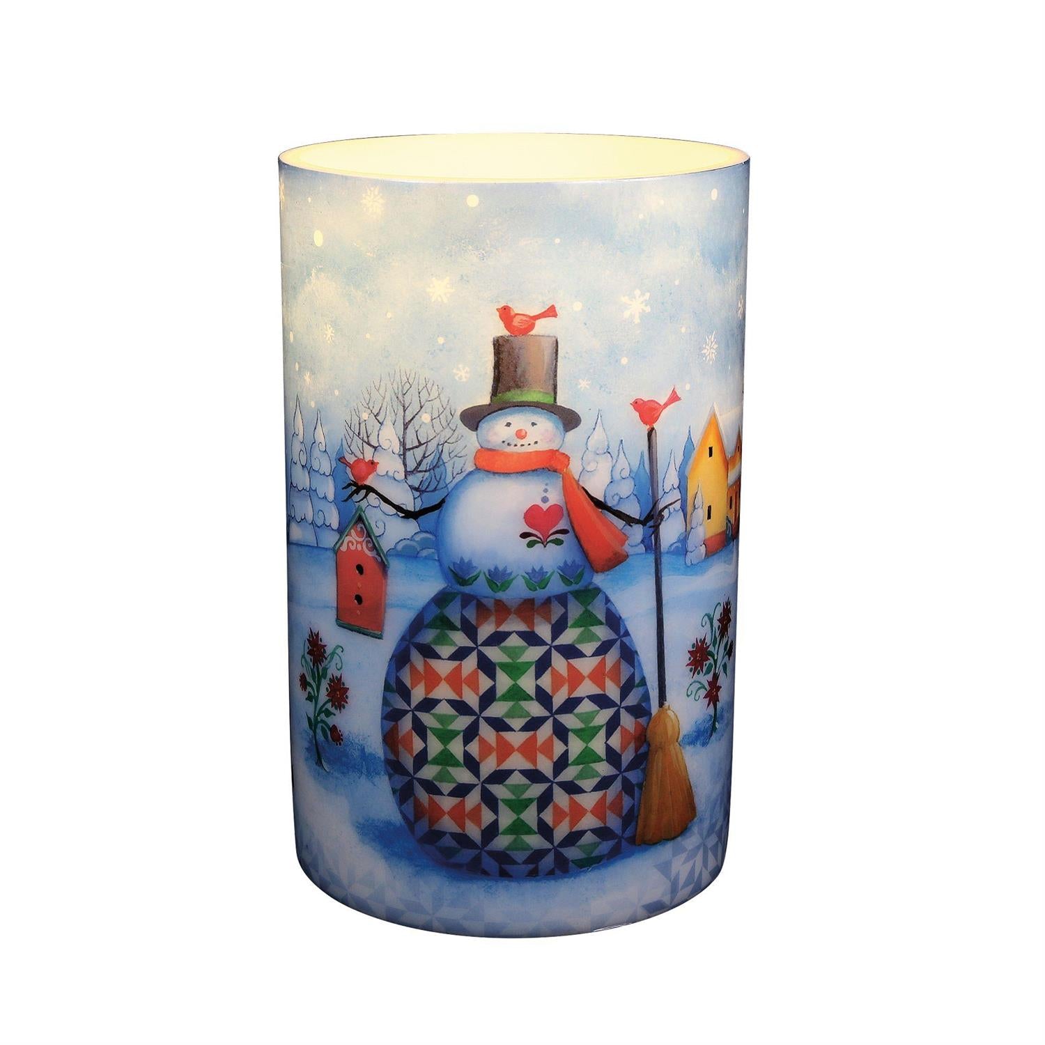 Snowman with Cardinals Candle - Country N More Gifts