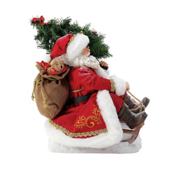 Buy Possible Dreams at CountryNMoreGifts.com Santa on Sled holding Tree with Dog running next to Sled