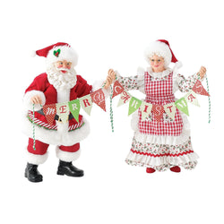 Buy Possible Dreams at CountryNMoreGifts.com Santa & Mrs Claus holding a Merry Christmas Banner