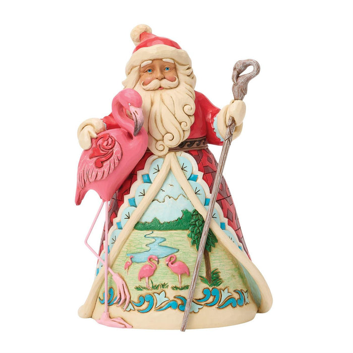 It's a Magical Pinkmas - Santa with Flamingo Figurine