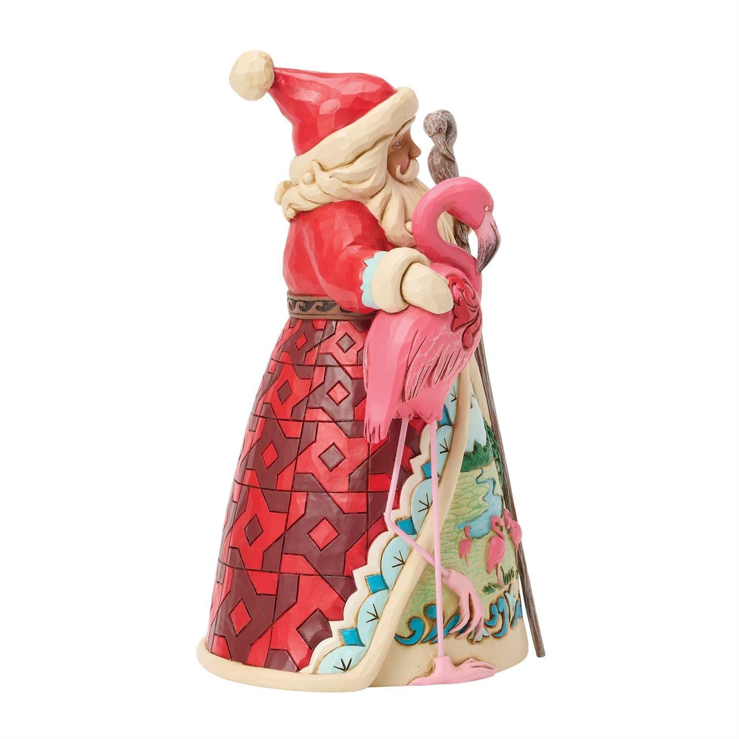 It's a Magical Pinkmas - Santa with Flamingo Figurine - Country N More Gifts