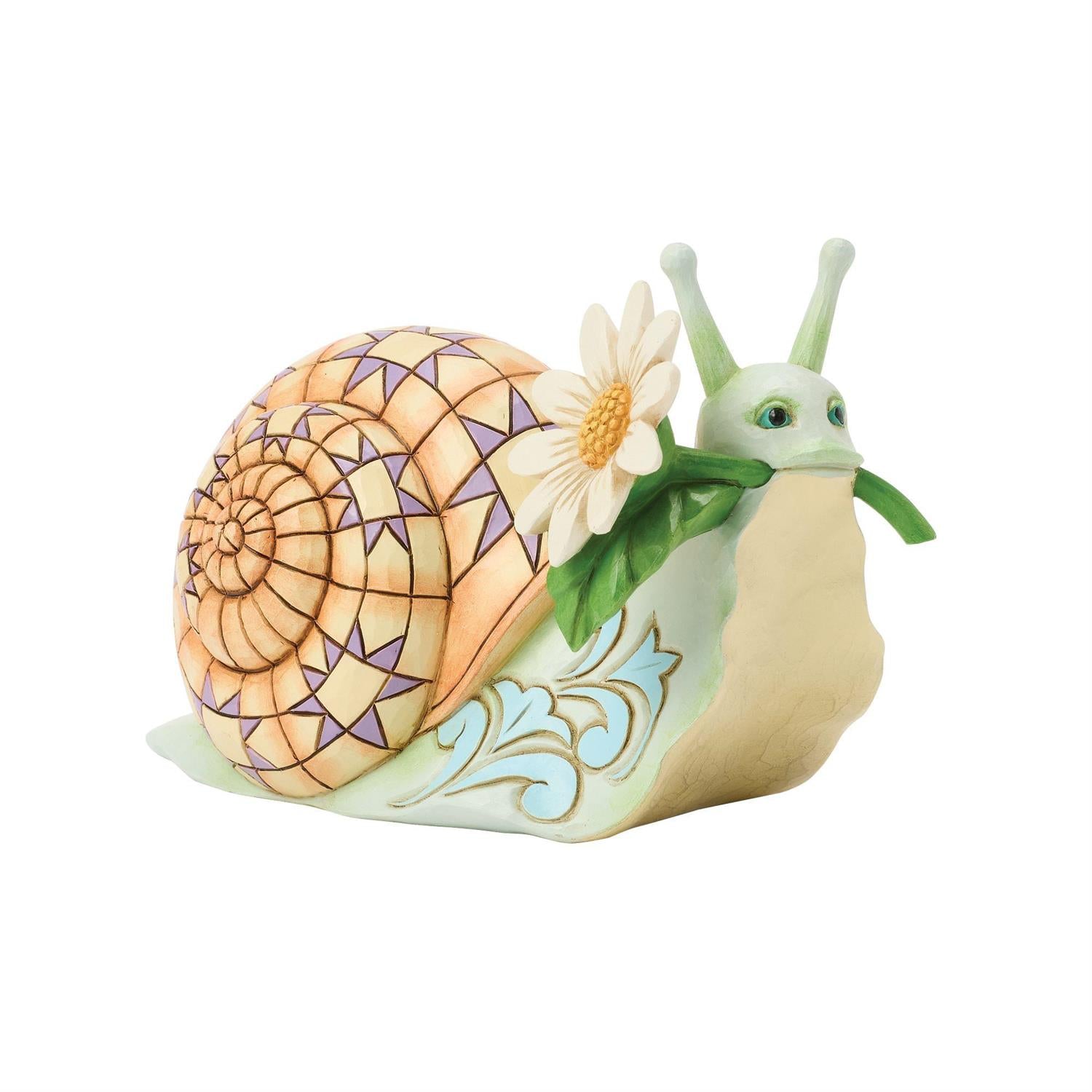 Snail with Daisy Flower Figurine - Country N More Gifts