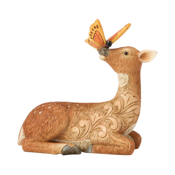 Deer with Butterfly Figurine - Country N More Gifts