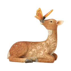 Deer with Butterfly Figurine - Country N More Gifts