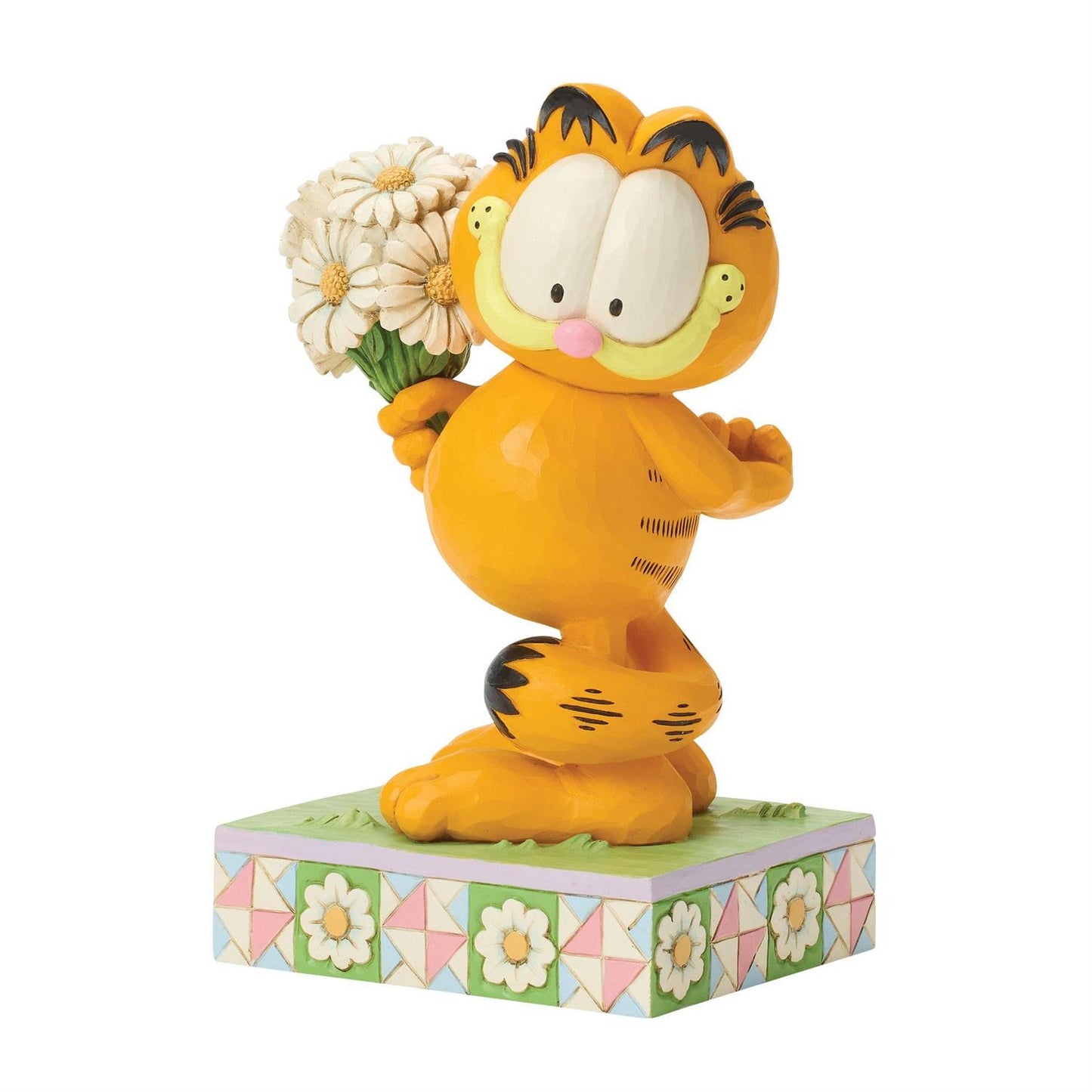 Garfield holding a Bouquet of Daisies