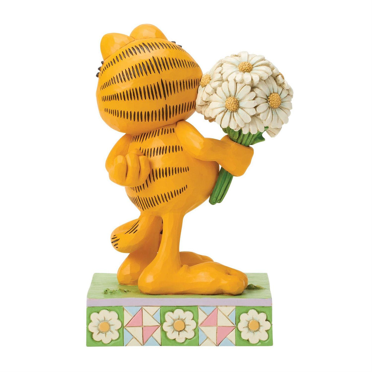 Garfield holding a Bouquet of Daisies