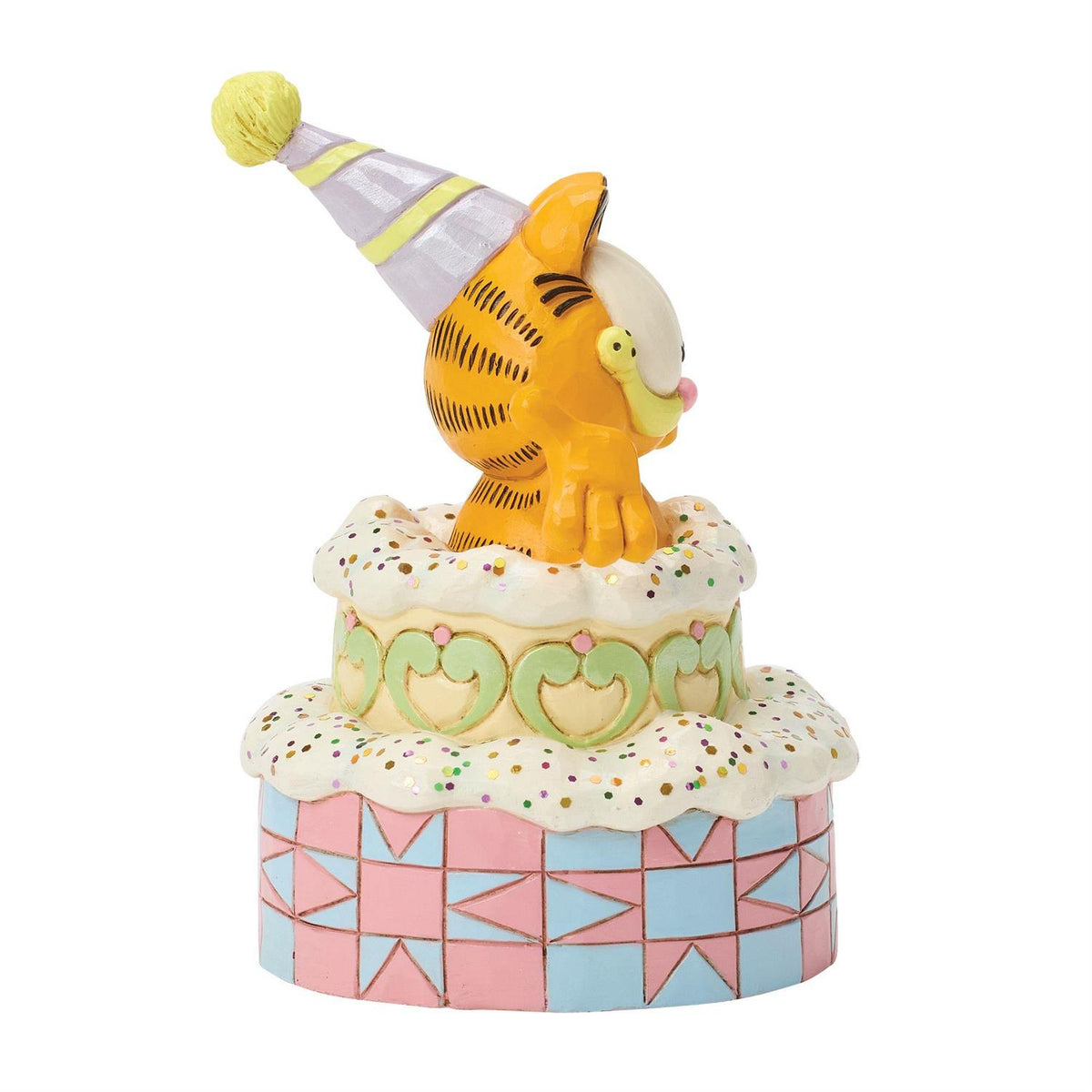 Garfield wearing a Birthday Hat jumping out of a Cake