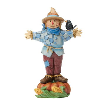 Hay! Fall is Here - Scarecrow Standing on Pumpkin - Country N More Gifts