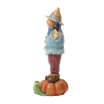 Hay! Fall is Here - Scarecrow Standing on Pumpkin - Country N More Gifts
