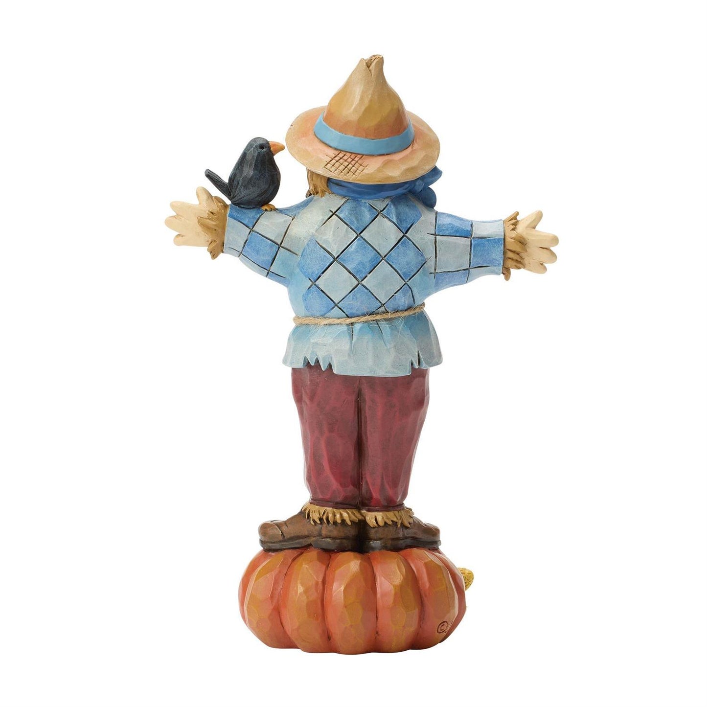 Hay! Fall is Here - Scarecrow Standing on Pumpkin - Country N More Gifts
