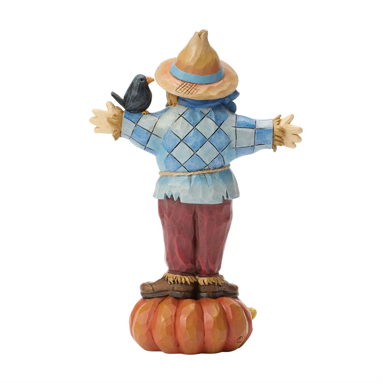 Hay! Fall is Here - Scarecrow Standing on Pumpkin - Country N More Gifts