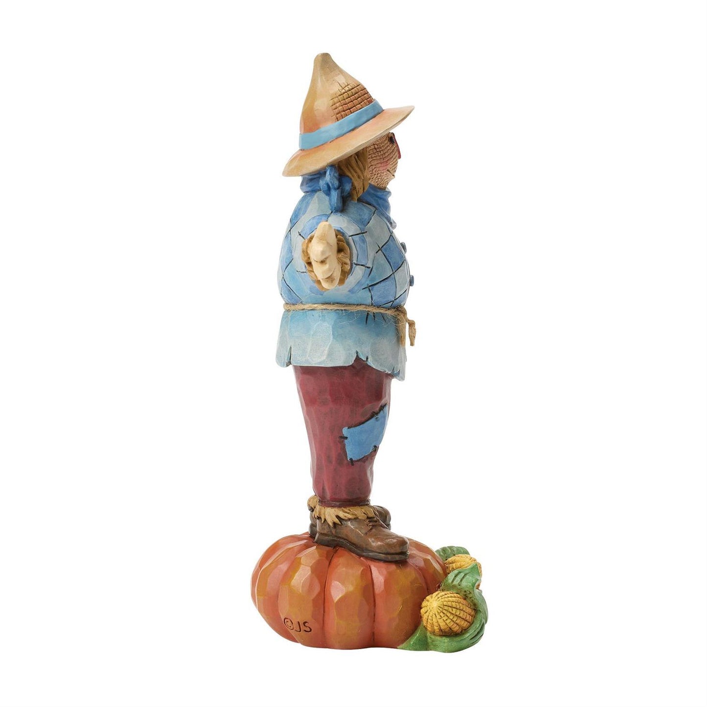 Hay! Fall is Here - Scarecrow Standing on Pumpkin - Country N More Gifts