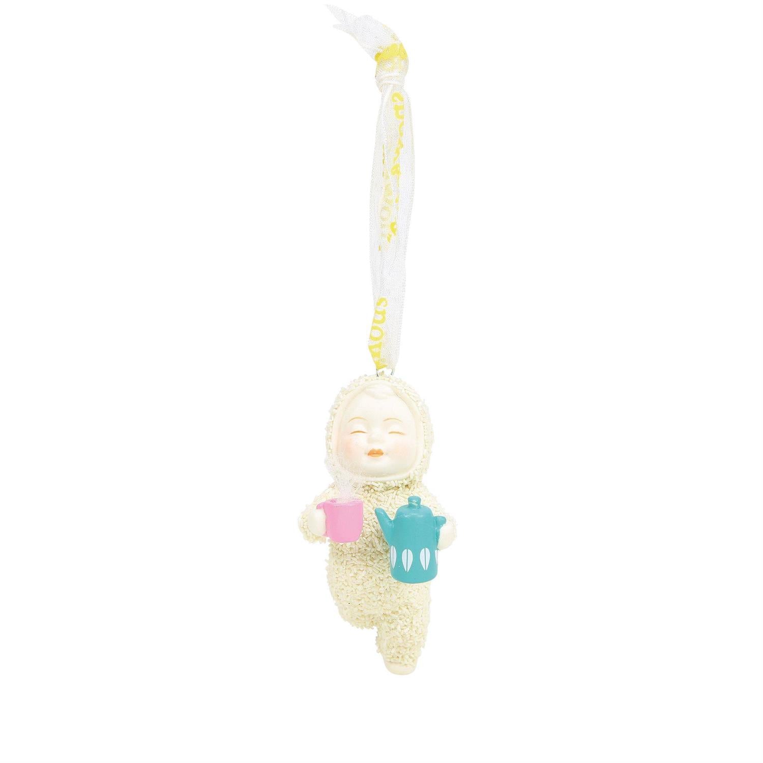 Buy Snowbabies at CountryNMoreGifts.com Snowbaby holding Coffee and a Cup Ornament