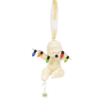 Buy Snowbabies at CountryNMoreGifts.com Snowbaby holding a string of lights Ornament