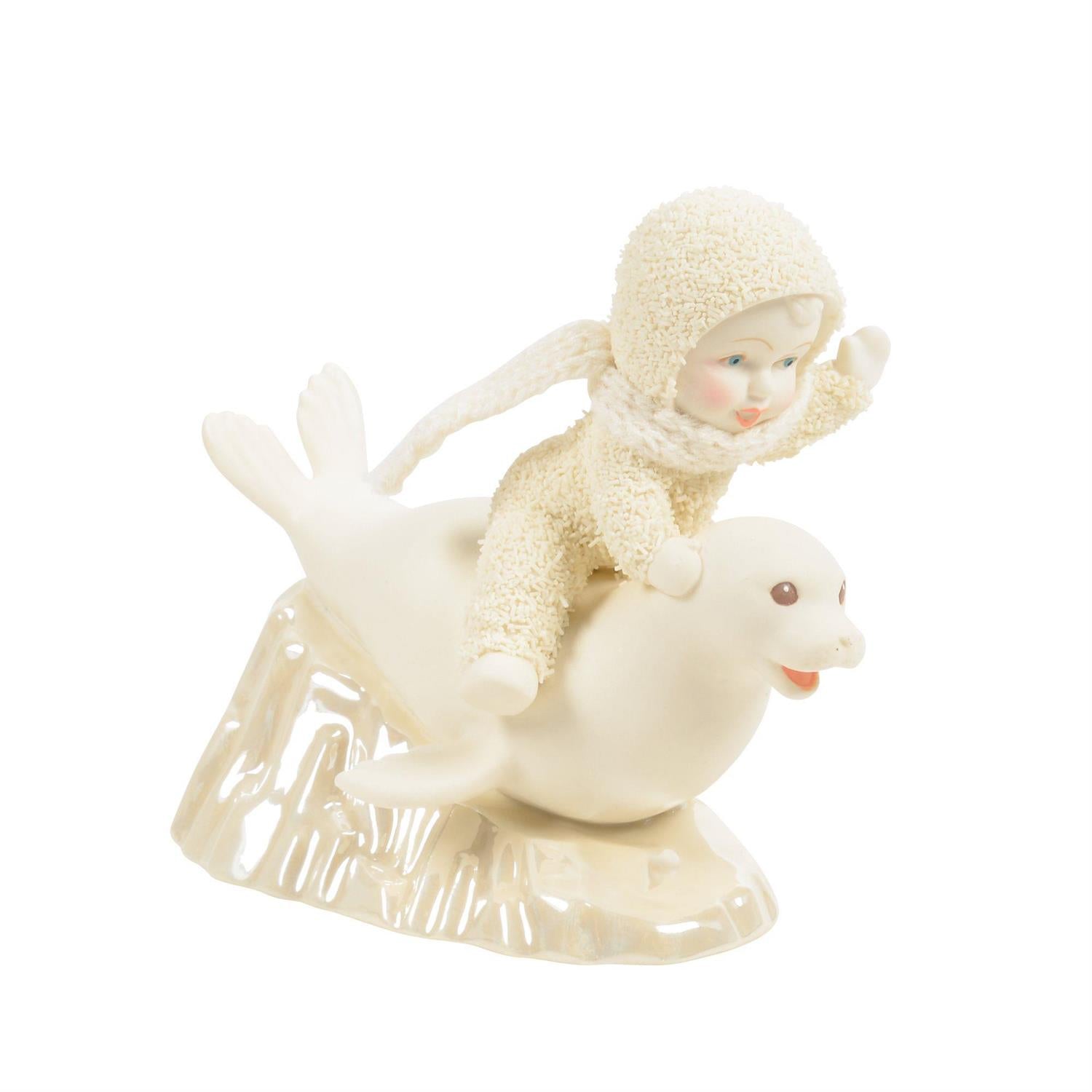 Buy Snowbabies at CountryNMoreGifts.com Snowbaby on the back of a Seal 