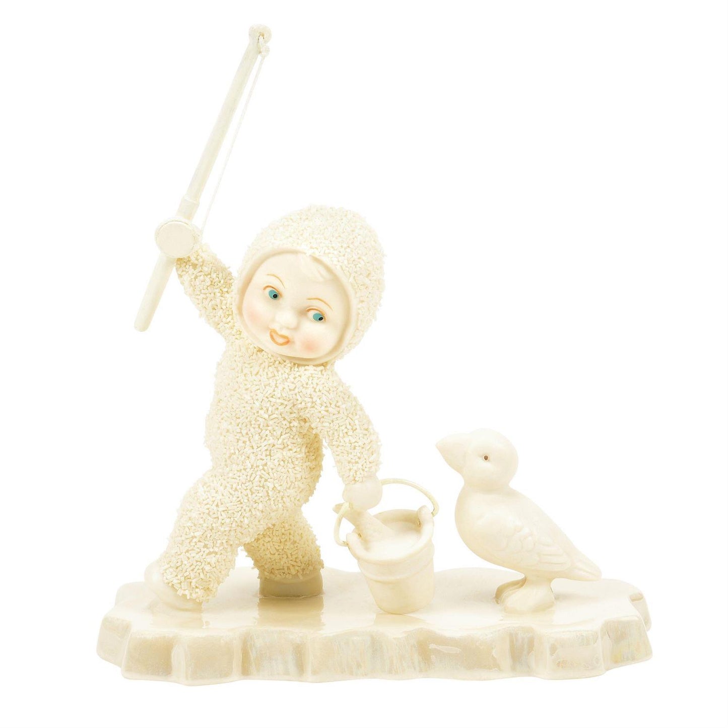 Buy Snowbabies at CountryNMoreGifts.com Snowbaby fishing with a Puffin watching