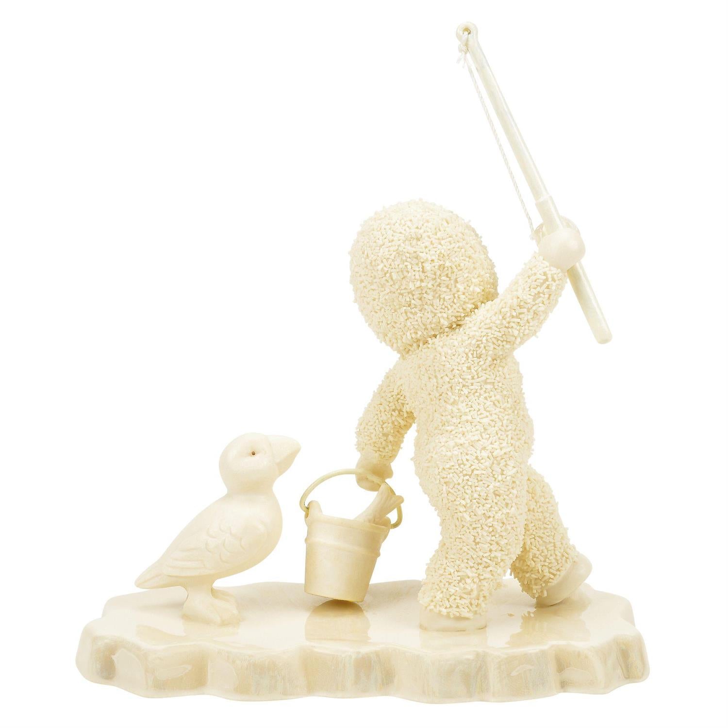 Buy Snowbabies at CountryNMoreGifts.com Snowbaby fishing with a Puffin watching