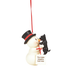 Buy Snowpinions at CountryNMoreGifts.com Snowpinion Snowman holding dog trying to eat his carrot nose