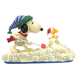 Buy Jim Shore at CountryNMoreGifts.com Snoopy shoveling snow while Woodstock rides the snow hill