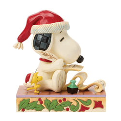 Buy Jim Shore at CountryNMoreGifts.com Snoopy writing a Christmas List while Woodstock watches