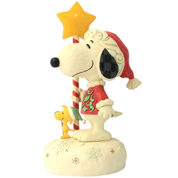 Buy Jim Shore at CountryNMoreGifts.com Snoopy and Woodstock standing next to a Light up Star Staff