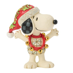 Buy Jim Shore at CountryNMoreGifts.com Snoopy with a Santa Hat on and wearing a collar of Bells