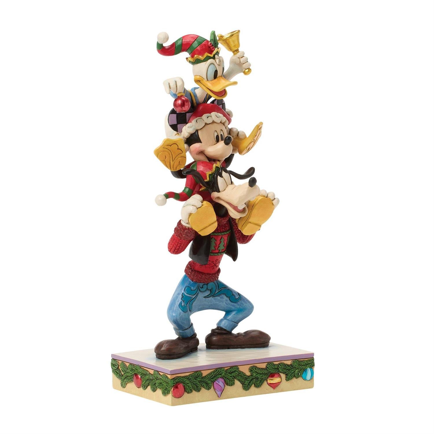 A Holiday Pile Up - Mickey Donald Goofy Stacked - Country N More Gifts