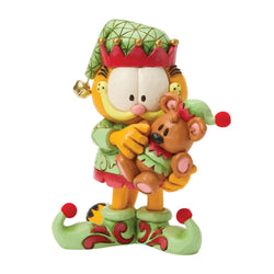 Buy Jim Shore at CountryNMoreGIfts.com Garfield and his Teddy Bear Pooky dressed as Elfs