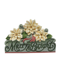 A Merry Moment - Opal & Moss Text White Poinsettia - Country N More Gifts