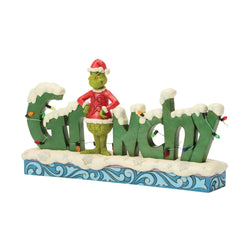 Buy Jim Shore at CountryNMoreGifts.com Grinch standing in the middle of his Grinchy Word Figurine