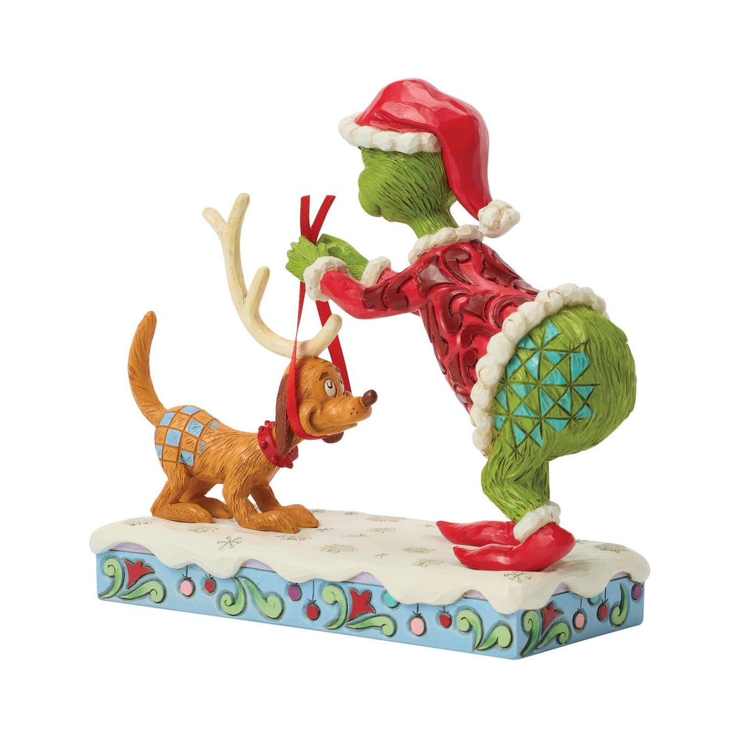 Grinch Tying Antlers to Max Figurine - Country N More Gifts