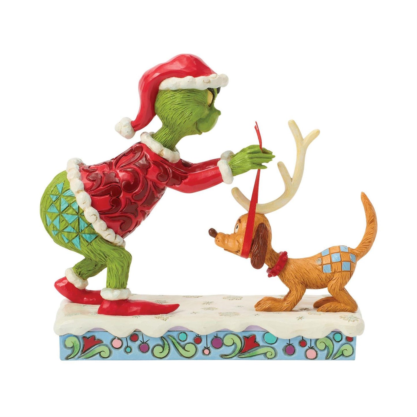 Grinch Tying Antlers to Max Figurine - Country N More Gifts