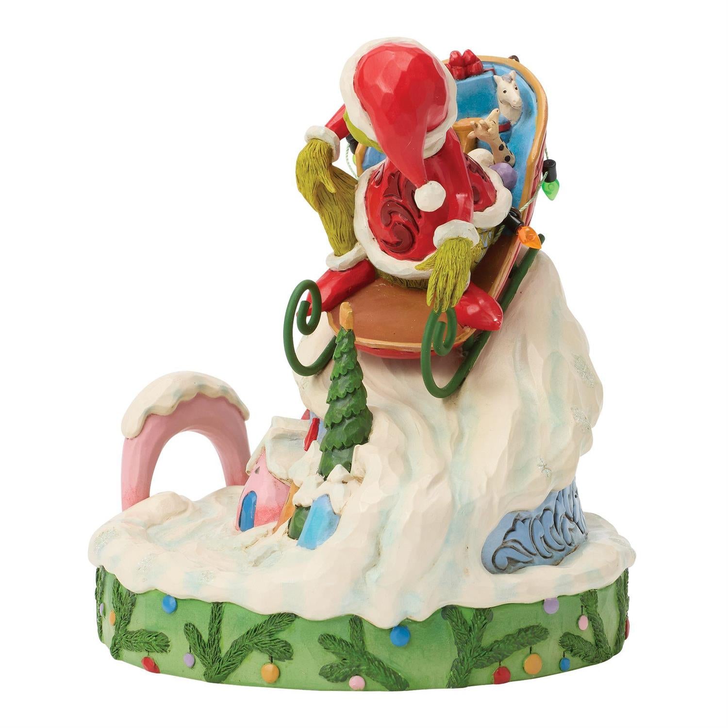 Grinch on Small Sled Figurine - Country N More Gifts