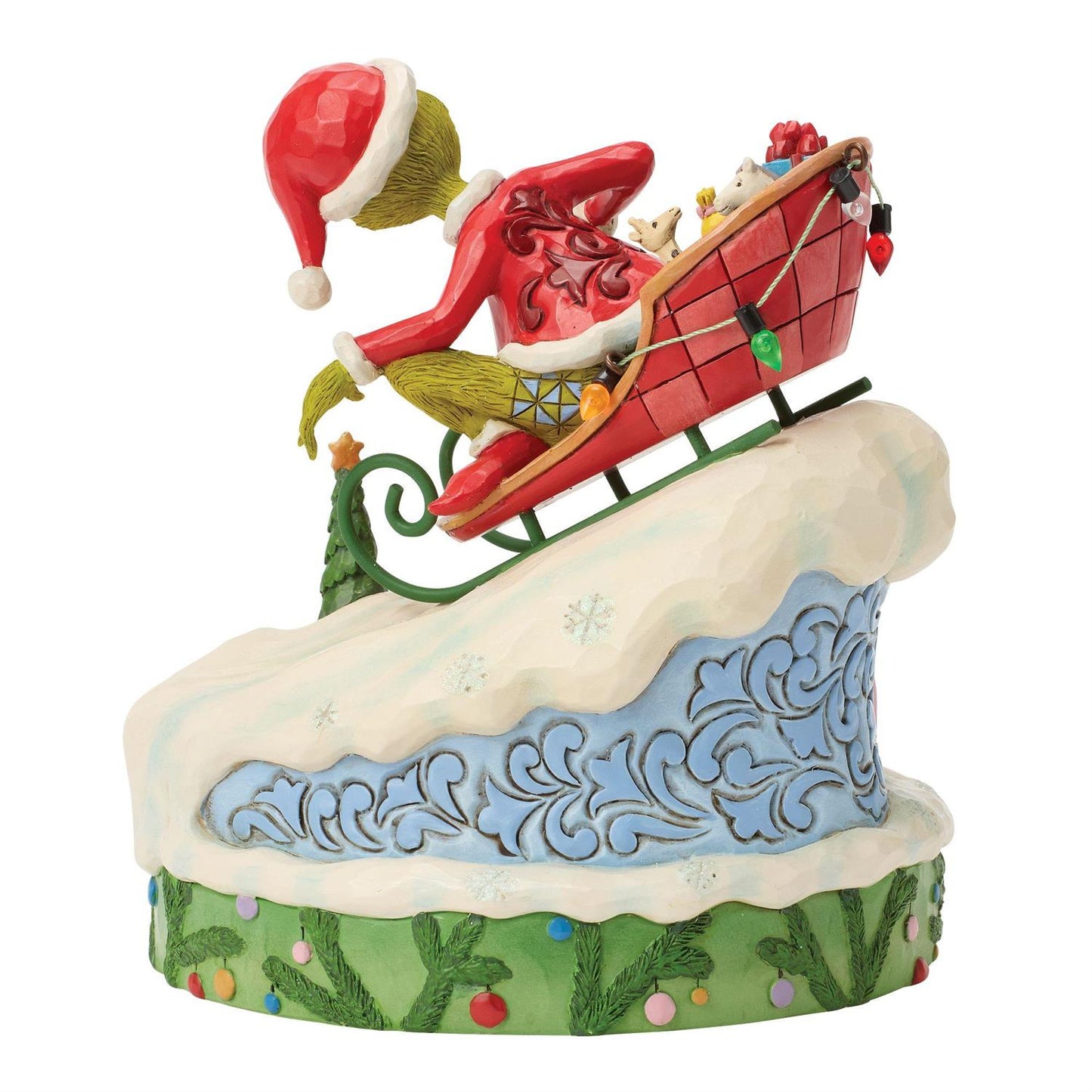 Grinch on Small Sled Figurine - Country N More Gifts