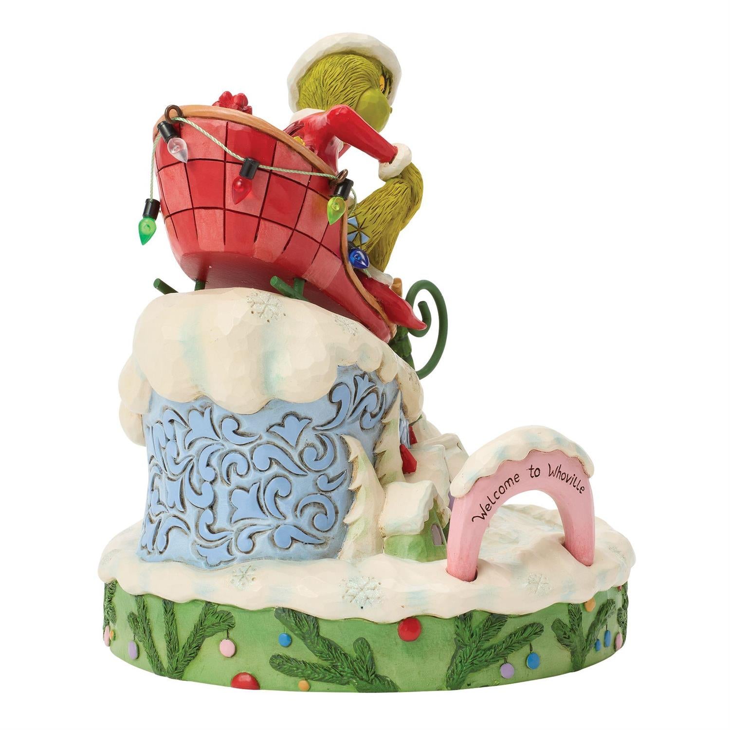 Grinch on Small Sled Figurine - Country N More Gifts