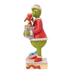 Buy Jim Shore at CountryNMoreGifts.com Grinch holding a Present that Max popped out of