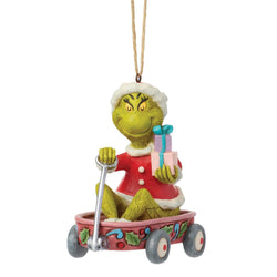 Buy Jim Shore at CountryNMoreGifts.com Grinch in Wagon holding Gifts Ornament