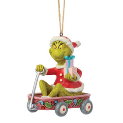 Buy Jim Shore at CountryNMoreGifts.com Grinch in Wagon holding Gifts Ornament