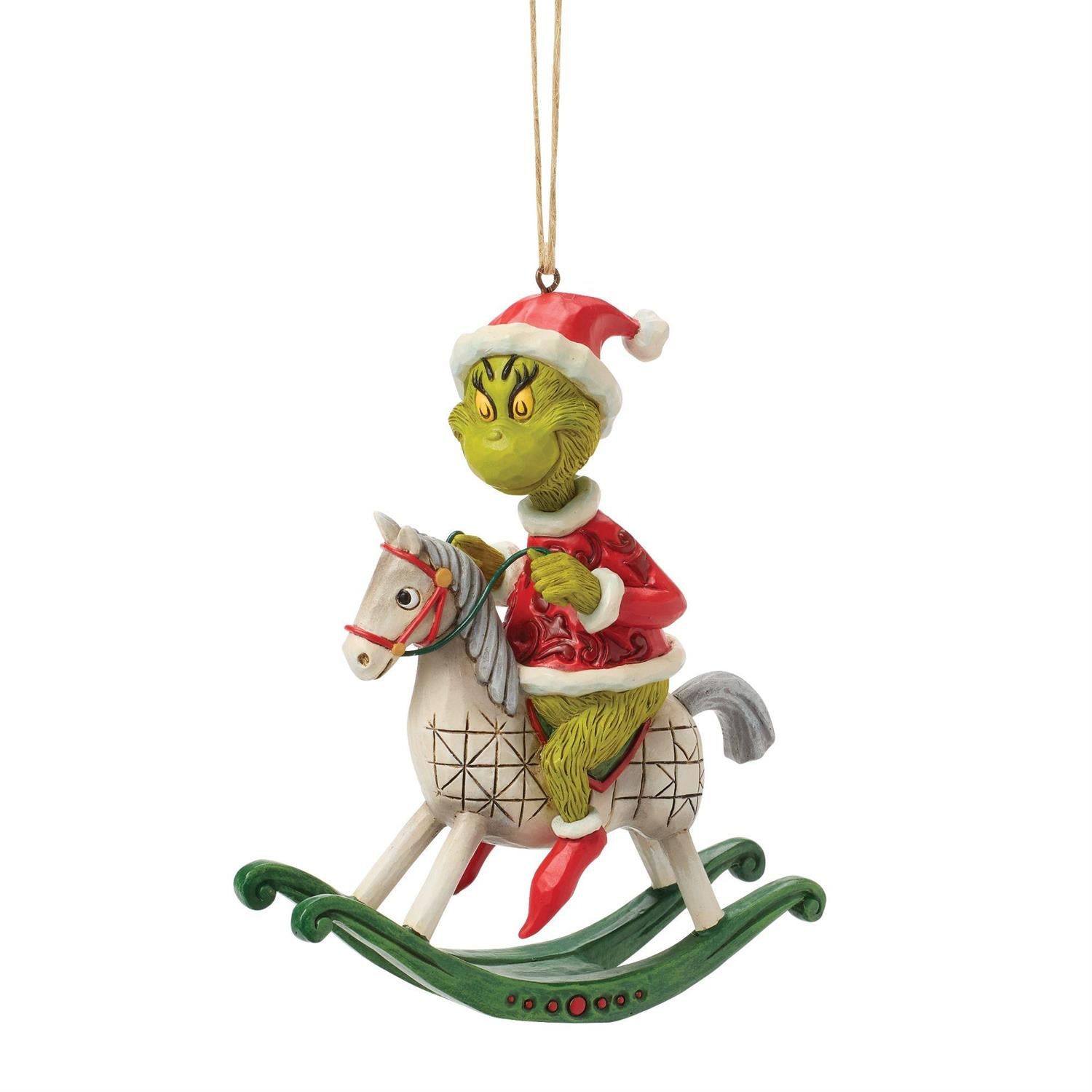 Grinch on Rocking Horse Ornament - Country N More Gifts