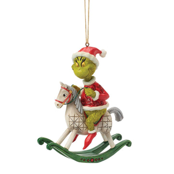 Grinch on Rocking Horse Ornament - Country N More Gifts
