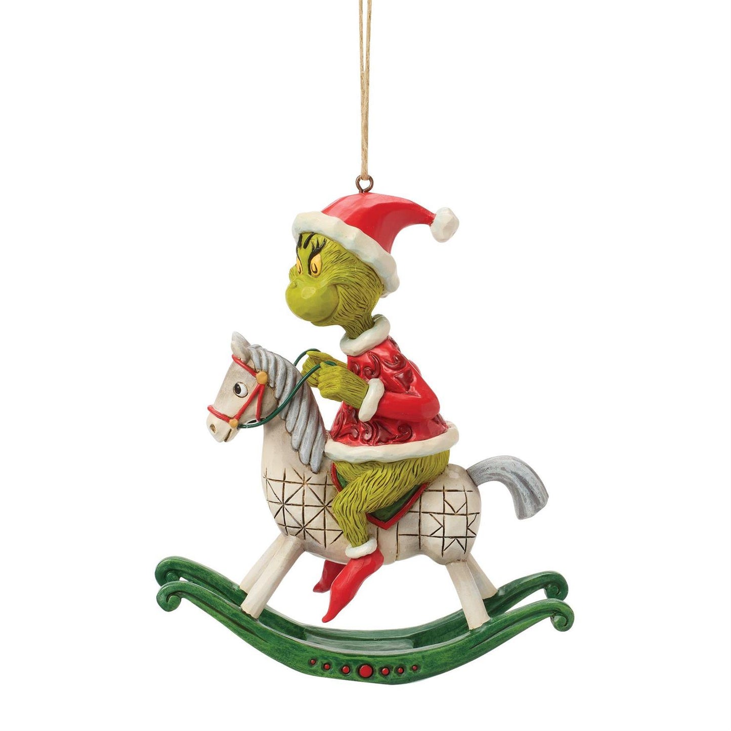 Grinch on Rocking Horse Ornament - Country N More Gifts