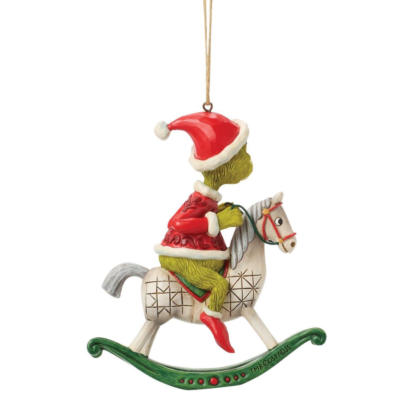 Grinch on Rocking Horse Ornament - Country N More Gifts