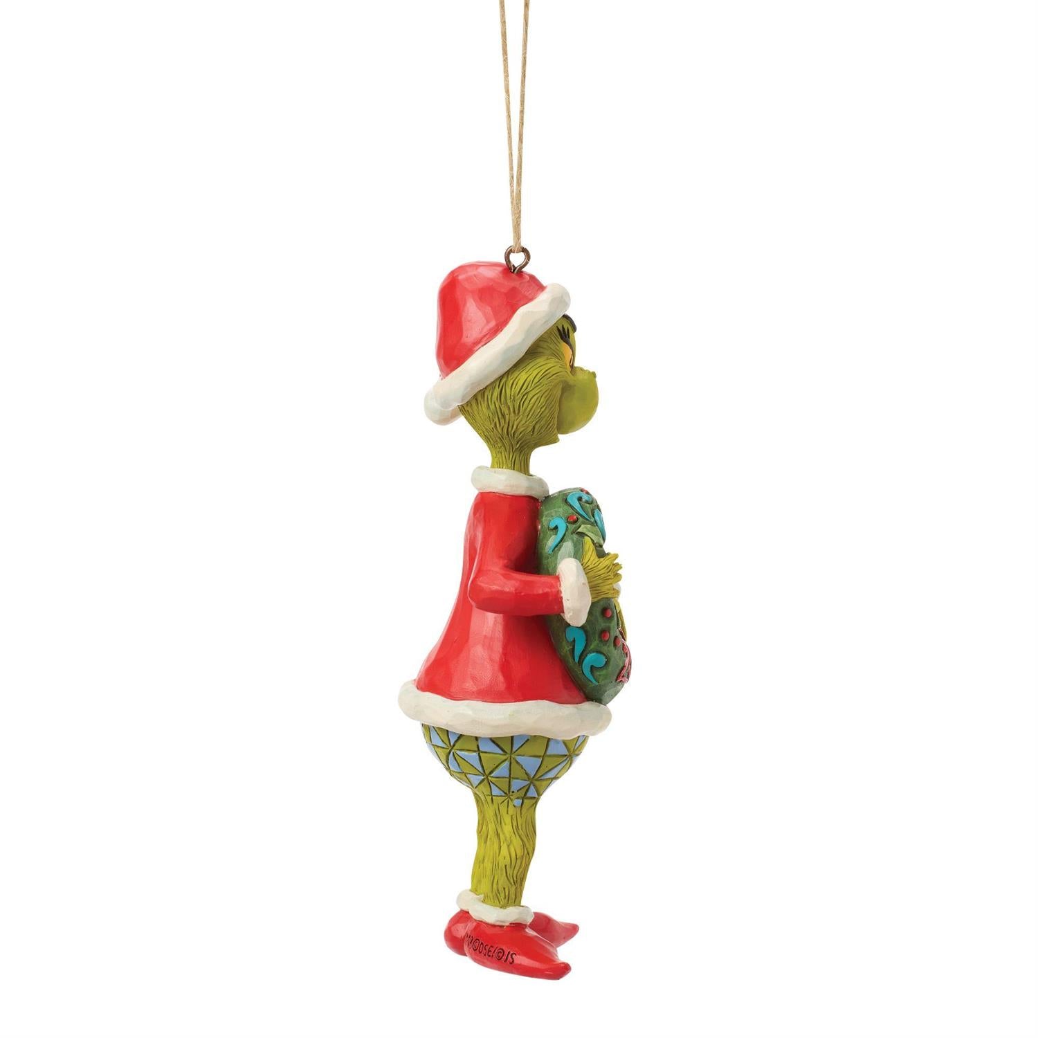 Grinch with Dated 2026 Wreath Ornament - Country N More Gifts