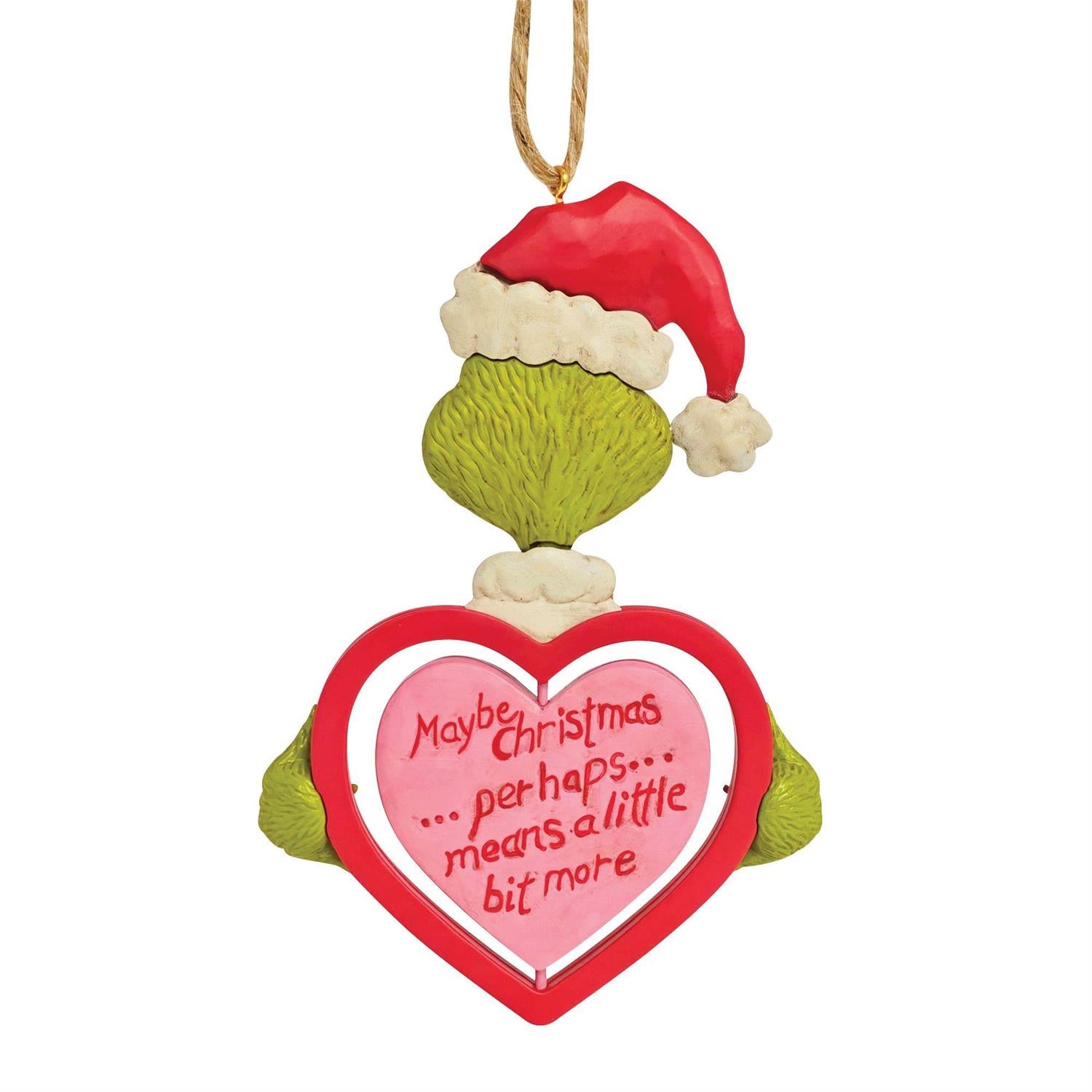Grinch Rotating Heart PVC Ornament - Country N More Gifts
