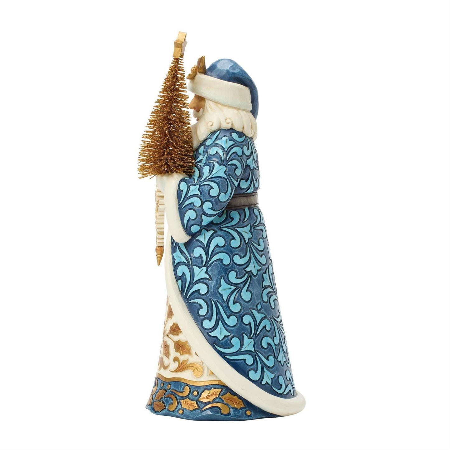 Holiday Elegance - Blue & Gold Santa Sisal Figurine - Country N More Gifts
