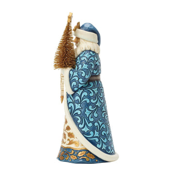 Holiday Elegance - Blue & Gold Santa Sisal Figurine - Country N More Gifts