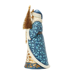 Holiday Elegance - Blue & Gold Santa Sisal Figurine - Country N More Gifts