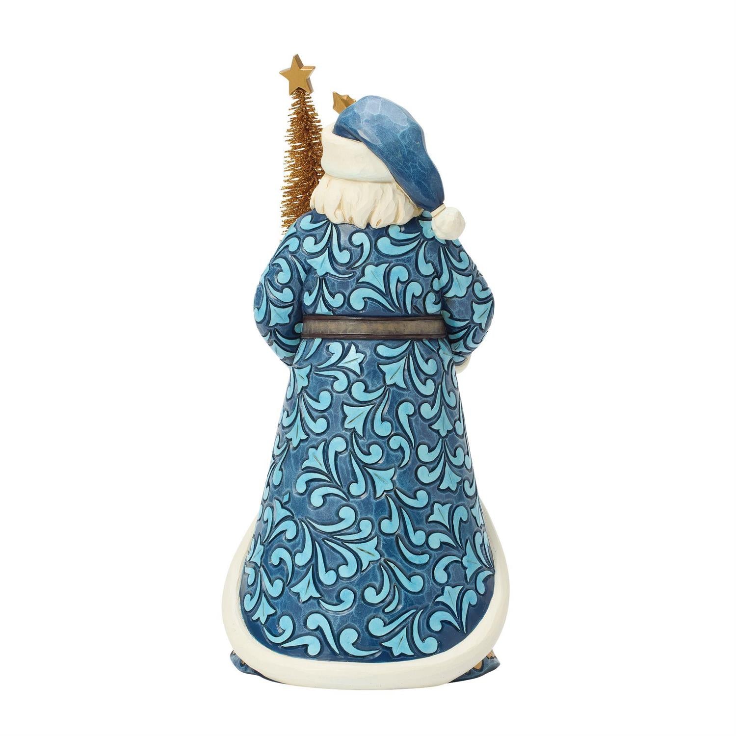 Holiday Elegance - Blue & Gold Santa Sisal Figurine - Country N More Gifts
