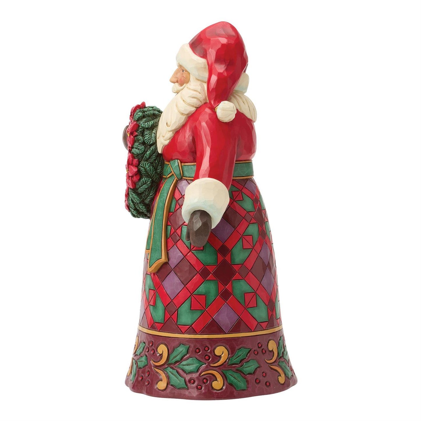 Christmas Offering - Santa with Wreath and Poinsettia - Country N More Gifts